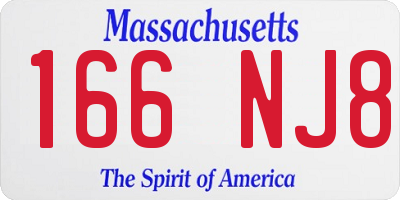 MA license plate 166NJ8