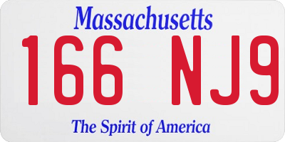 MA license plate 166NJ9