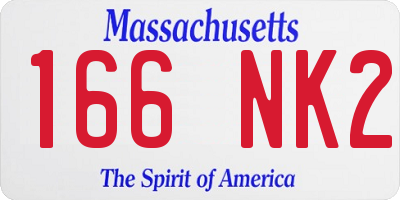 MA license plate 166NK2