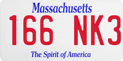 MA license plate 166NK3