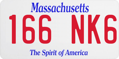 MA license plate 166NK6
