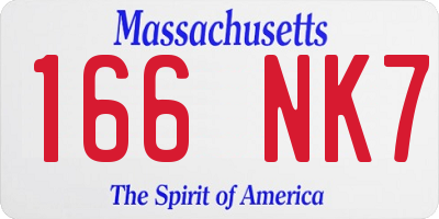 MA license plate 166NK7