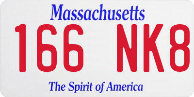MA license plate 166NK8