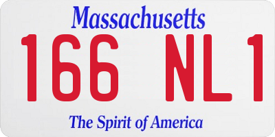 MA license plate 166NL1