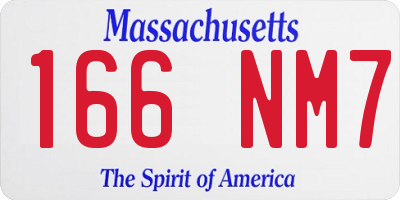MA license plate 166NM7