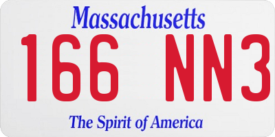 MA license plate 166NN3
