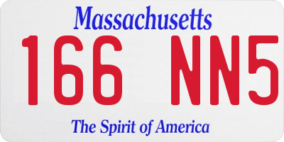 MA license plate 166NN5