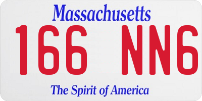 MA license plate 166NN6