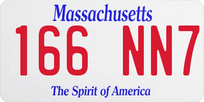 MA license plate 166NN7