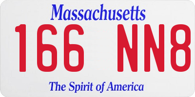 MA license plate 166NN8