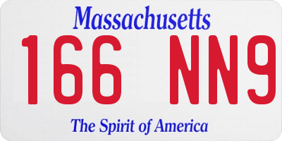 MA license plate 166NN9
