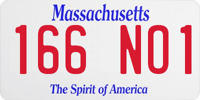 MA license plate 166NO1
