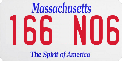 MA license plate 166NO6