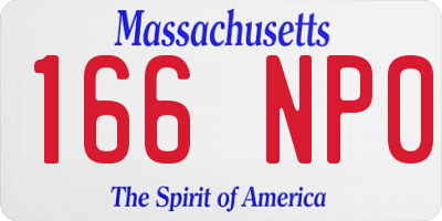 MA license plate 166NP0
