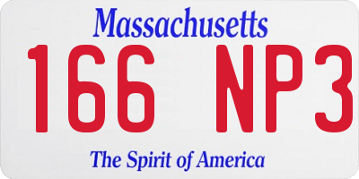 MA license plate 166NP3