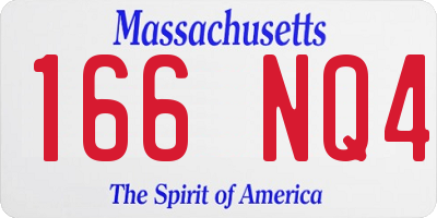 MA license plate 166NQ4