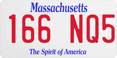 MA license plate 166NQ5