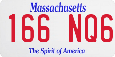 MA license plate 166NQ6