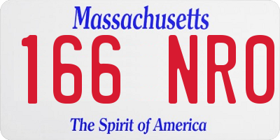 MA license plate 166NR0
