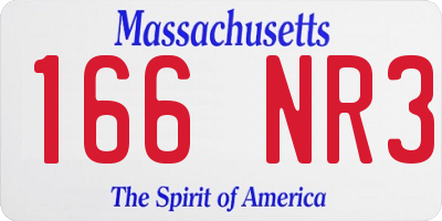 MA license plate 166NR3