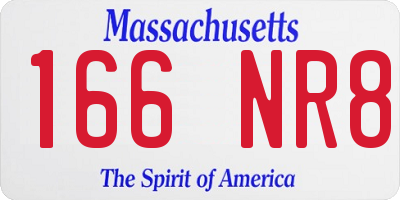 MA license plate 166NR8