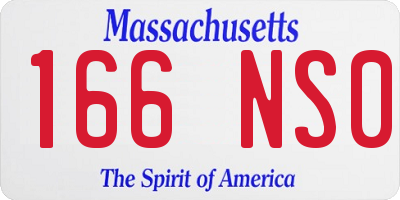 MA license plate 166NS0