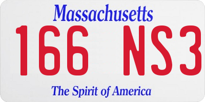 MA license plate 166NS3