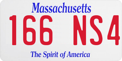 MA license plate 166NS4