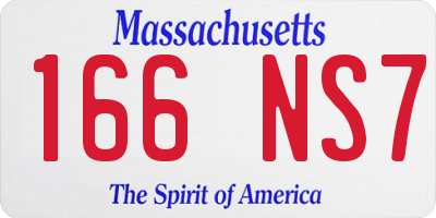MA license plate 166NS7
