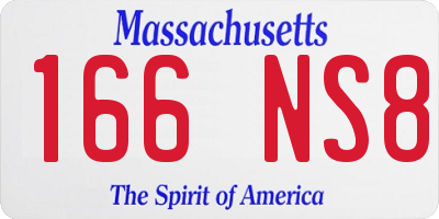 MA license plate 166NS8