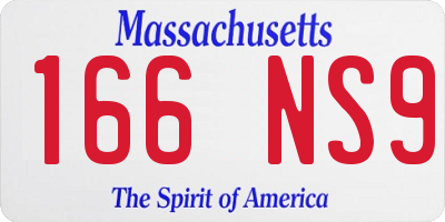 MA license plate 166NS9