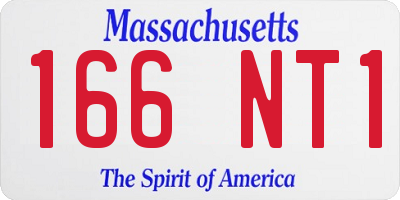 MA license plate 166NT1