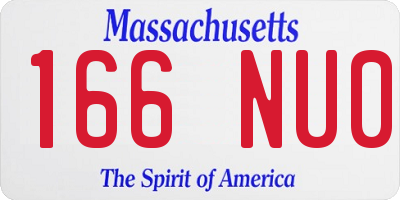 MA license plate 166NU0