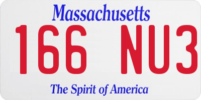MA license plate 166NU3