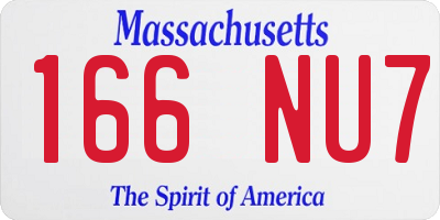 MA license plate 166NU7