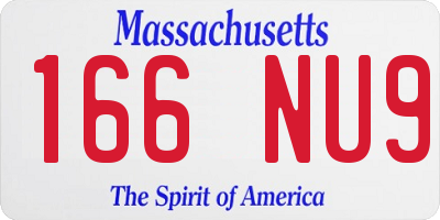 MA license plate 166NU9