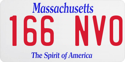 MA license plate 166NV0