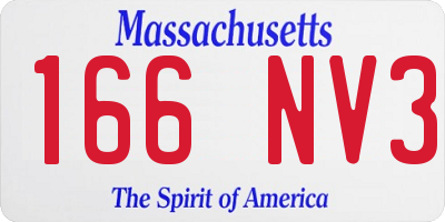 MA license plate 166NV3