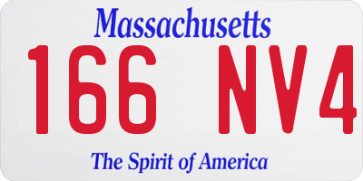 MA license plate 166NV4