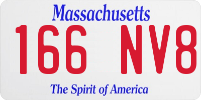 MA license plate 166NV8