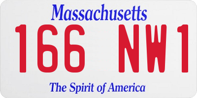 MA license plate 166NW1
