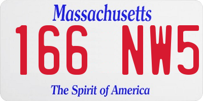 MA license plate 166NW5