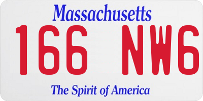 MA license plate 166NW6