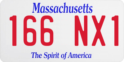 MA license plate 166NX1