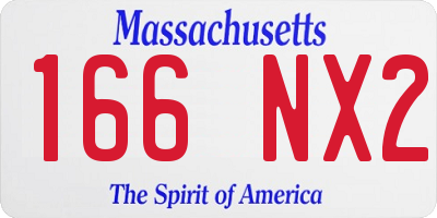 MA license plate 166NX2