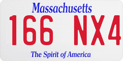MA license plate 166NX4