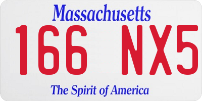 MA license plate 166NX5