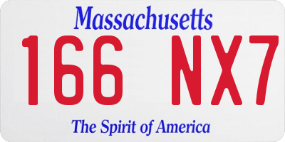 MA license plate 166NX7