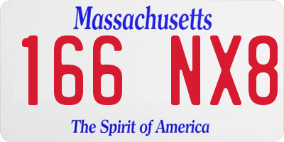 MA license plate 166NX8