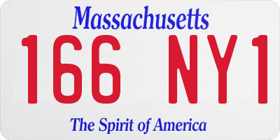 MA license plate 166NY1